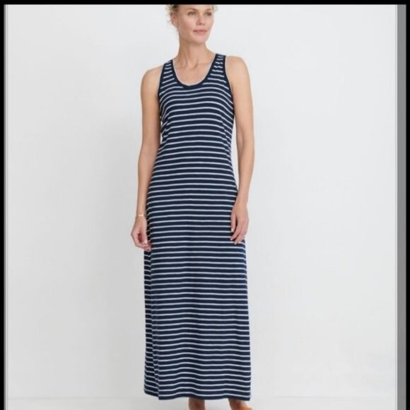 UNTUCKit Dresses & Skirts - UnTuckit Cozette Navy Blue and‎ White Stripe Tank Maxi Dress XS